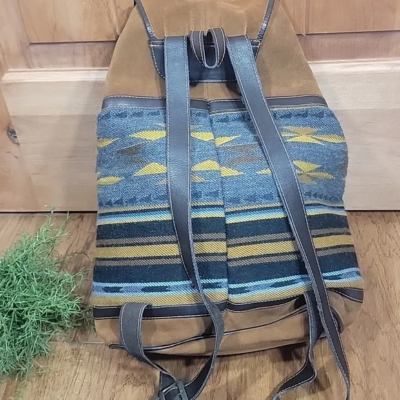 Handmade Leather & Wool Backpack - Picture 7 of 14